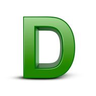 3d green letter D