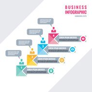 Infographic business concept - numbered steps in flat style design