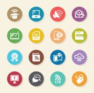 Online Education Icons - Color Circle Series