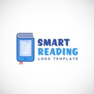 Smart or Mobile Reading Abstract Vector Logo Template for Web