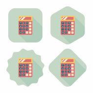 calculator flat icon with long shadow eps10 N22
