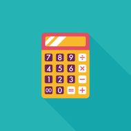 calculator flat icon with long shadow eps10 N23