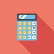 calculator flat icon with long shadow eps10 N24