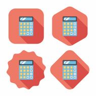 calculator flat icon with long shadow eps10 N25