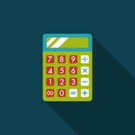 calculator flat icon with long shadow eps10 N26