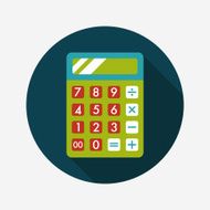calculator flat icon with long shadow eps10 N27
