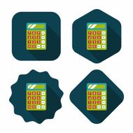 calculator flat icon with long shadow eps10 N28