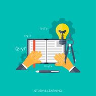 Flat concept education background Back to school Distance learning Study N11