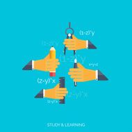 Flat concept education background Back to school Distance learning Study N21