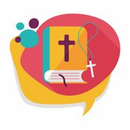 bible flat icon with long shadow eps10 N10