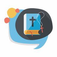 bible flat icon with long shadow eps10 N11