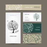 Business cards collection with school sketch for your design N2