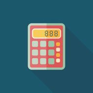 calculator flat icon with long shadow eps10 N29