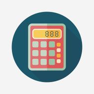 calculator flat icon with long shadow eps10 N30