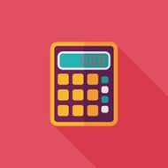 calculator flat icon with long shadow eps10 N32
