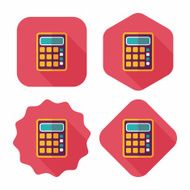 calculator flat icon with long shadow eps10 N34