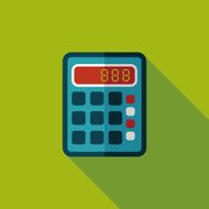 calculator flat icon with long shadow eps10 N38