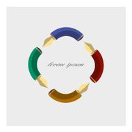 Stylized colored writing pens