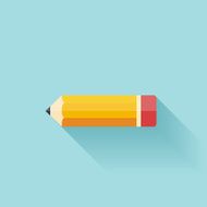 Pencil flat icon Study background