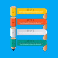 Business pencil staircase Infographics option N2