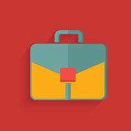 Bag symbol on red background clean vector
