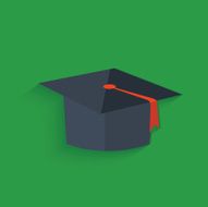 Hat symbol on green background clean vector