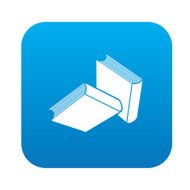 Books symbol design on blue button clean vector