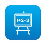 Blackboard symbol design on blue button clean vector