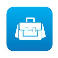 Bag design on blue flat button clean vector