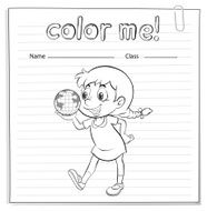 Coloring worksheet with a young girl