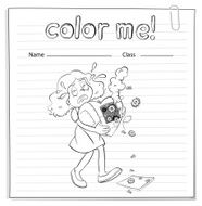 worksheet with a girl carrying broken heart