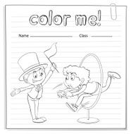 Worksheet with two men