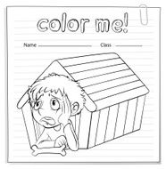 Worksheet showing a young boy