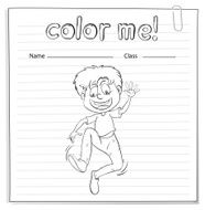 Worksheet showing a boy dancing