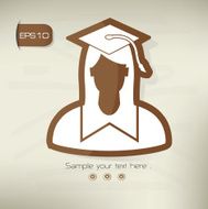 Student symbol sticker design brown version