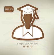 Student symbol sticker design brown version N2