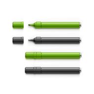 Vector Set of Markers Highlighters Felt Tip Pens