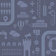 Abstract illustration with traffic industrial and education concept