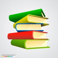 Book stack on white background