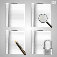 Collection of icons open the paper journal