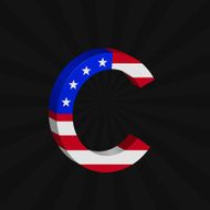 USA flag alphabet N12