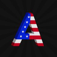 USA flag alphabet N14