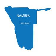 blue map of Namibia