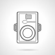 Black line icon for food tray N2