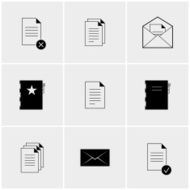 Black and white set of icons N5