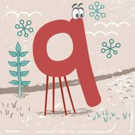 Cute alphabet Letter Q