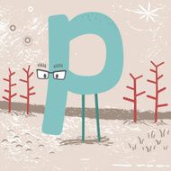 Cute alphabet Letter P
