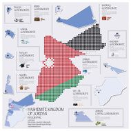 Dot And Flag Map Of Hashemite Kingdom Jordan Infographic