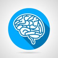 Round vector icon for brain
