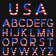 USA flag alphabet N15